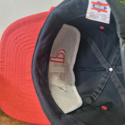 Vintage American Trucker Hat Snapback cap one size adjustable black red VLP