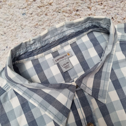Carhartt SHIRT 3/4 SLEEVE WOMENS CHECK - Blue - Size L
