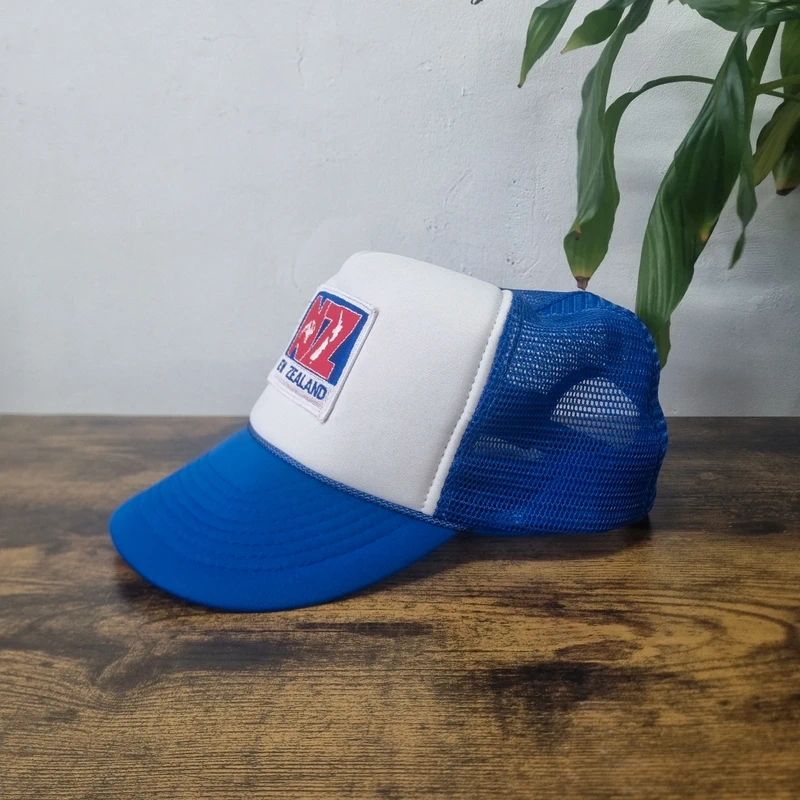 Vintage American Trucker Hat Snapback cap one size adjustable blue white New Zealand