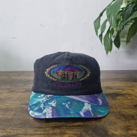 Vintage American Trucker Hat Snapback cap one size adjustable Black Colorado