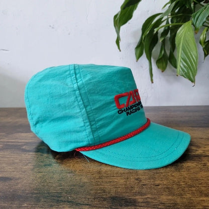 Vintage American Trucker Hat Snapback cap one size adjustable green cart racing team