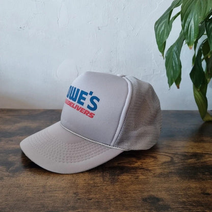 Vintage American Trucker Hat Snapback cap one size adjustable Lowe's delivery grey