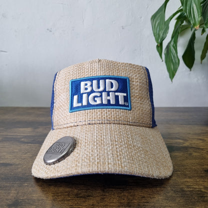 Vintage Budweiser Baseball Hat Snapback cap one size adjustable beige blue