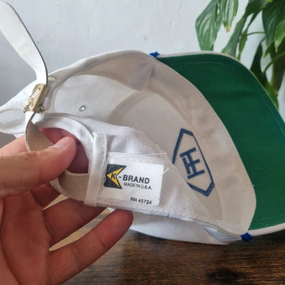 Vintage American Trucker Hat Snapback cap one size adjustable white Hughes