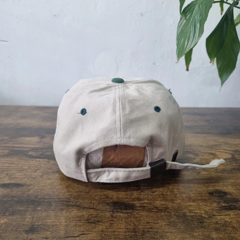 Vintage American Baseball Hat Snapback cap one size adjustable beige green Safety-Kleen