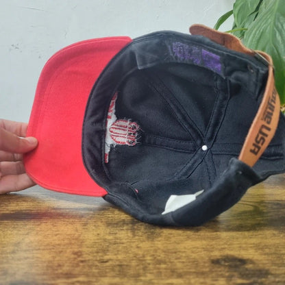 Vintage American Baseball Hat Snapback cap one size adjustable Boyne USA black red