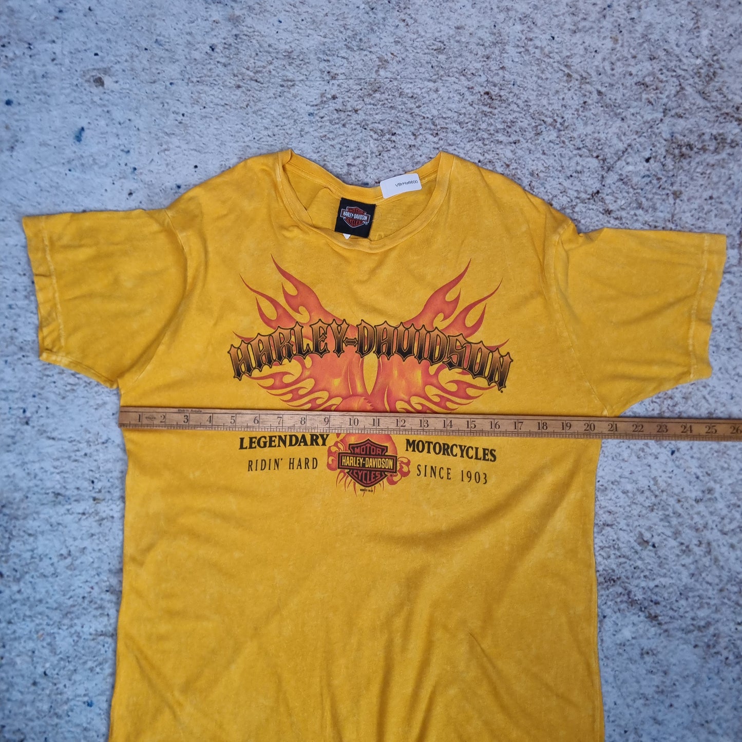 Harley Davidson Biker T-Shirt Short Sleeve Orlando 2009 Eagle - Yellow - Size M