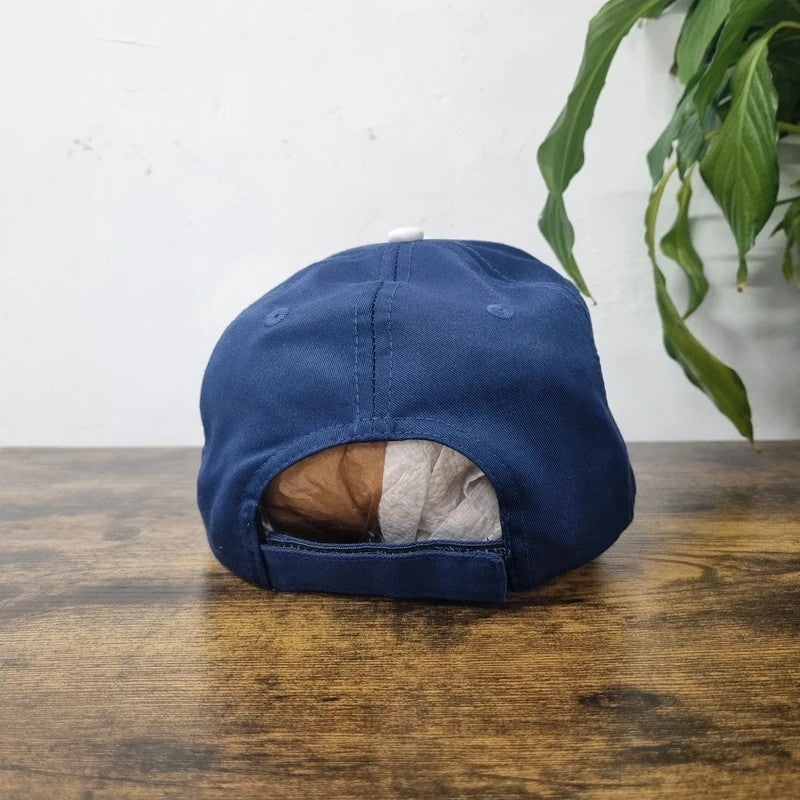 Vintage American Baseball Hat Snapback cap one size adjustable navy blue Michelin
