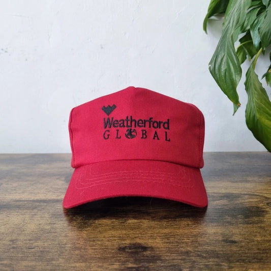 Vintage American Trucker Hat Snapback cap one size adjustable red weatherford global