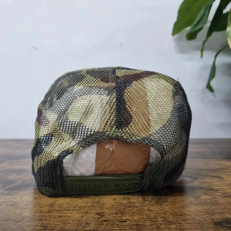 Vintage American Trucker Hat Snapback cap one size adjustable green ditch chicken