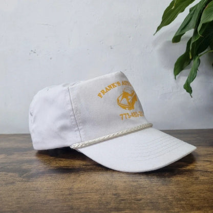 Vintage American Trucker Hat Snapback cap one size adjustable white Frank's Auto Glass