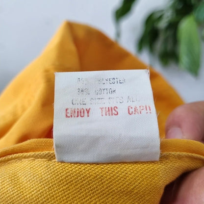 Vintage American Trucker Hat Snapback cap one size adjustable yellow steward tours
