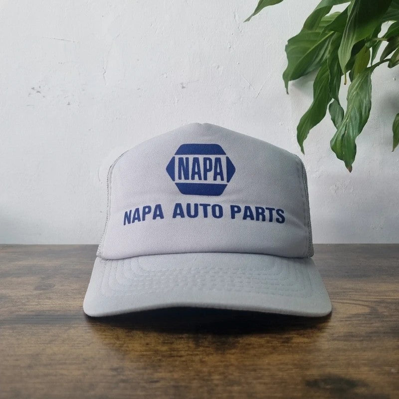 Vintage American Trucker Hat Snapback cap one size adjustable grey napa auto parts