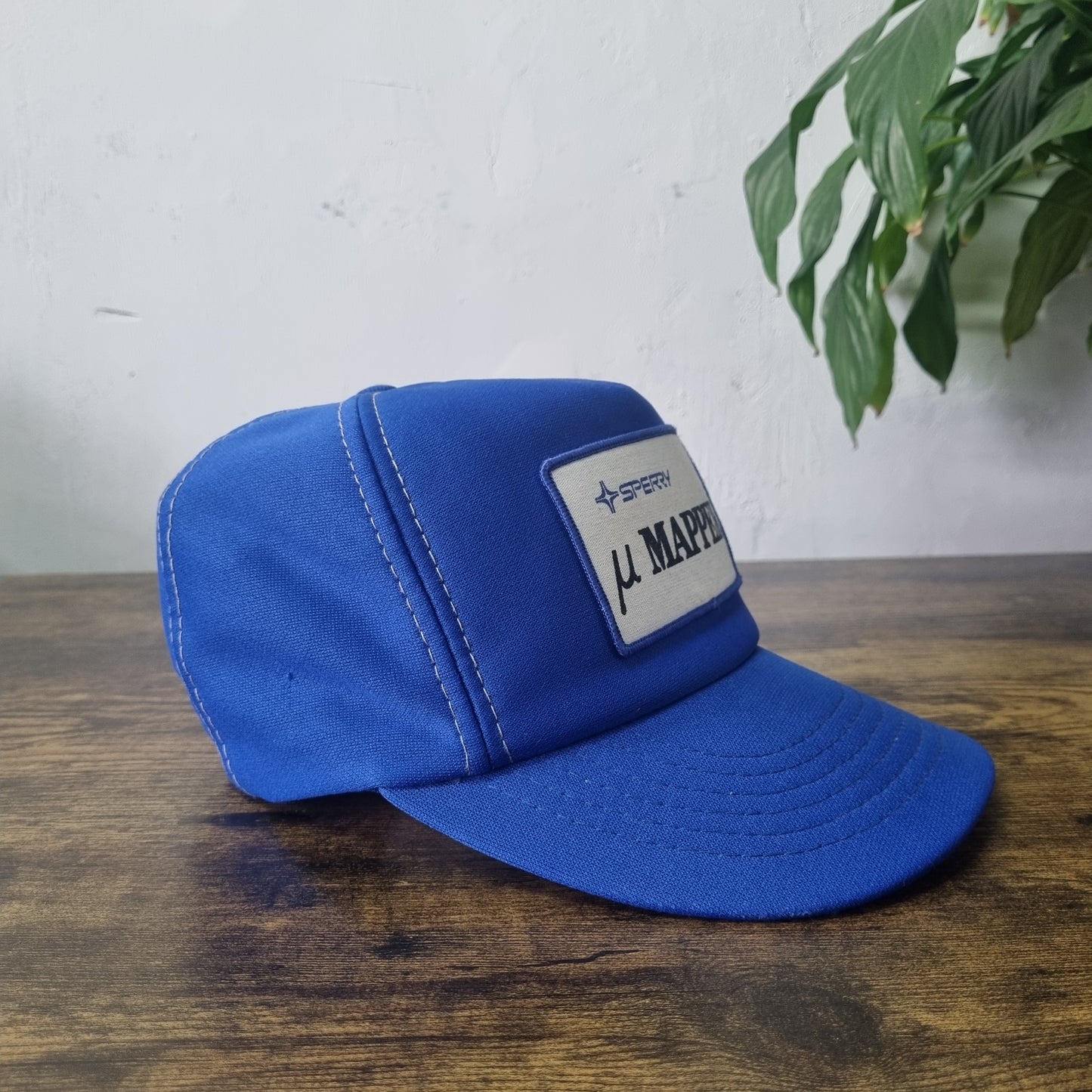 Vintage American Trucker Hat Snapback cap one size adjustable Blue Sperry Mapper