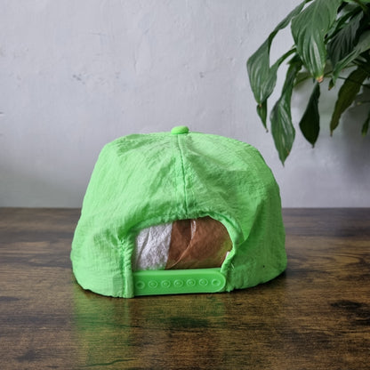 Vintage American Baseball Hat Snapback cap one size neon green dr jam restaurant