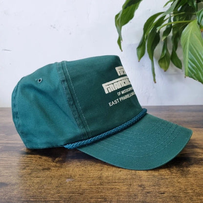 Vintage American Trucker Hat Snapback cap one size adjustable green first financial bank
