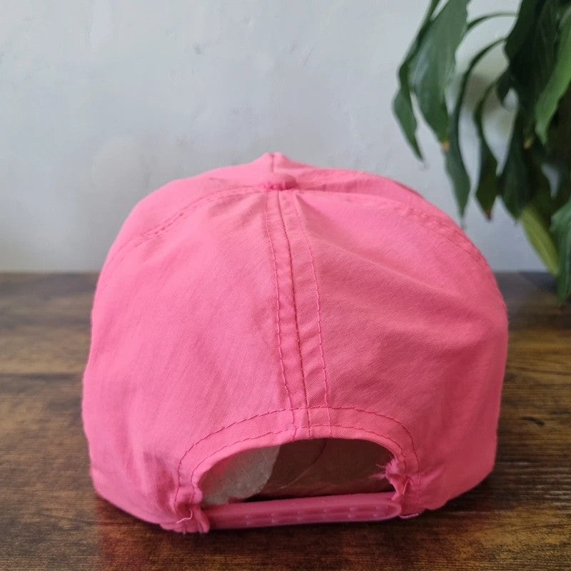 Vintage American Trucker Hat Snapback cap one size adjustable neon pink chi omega festival