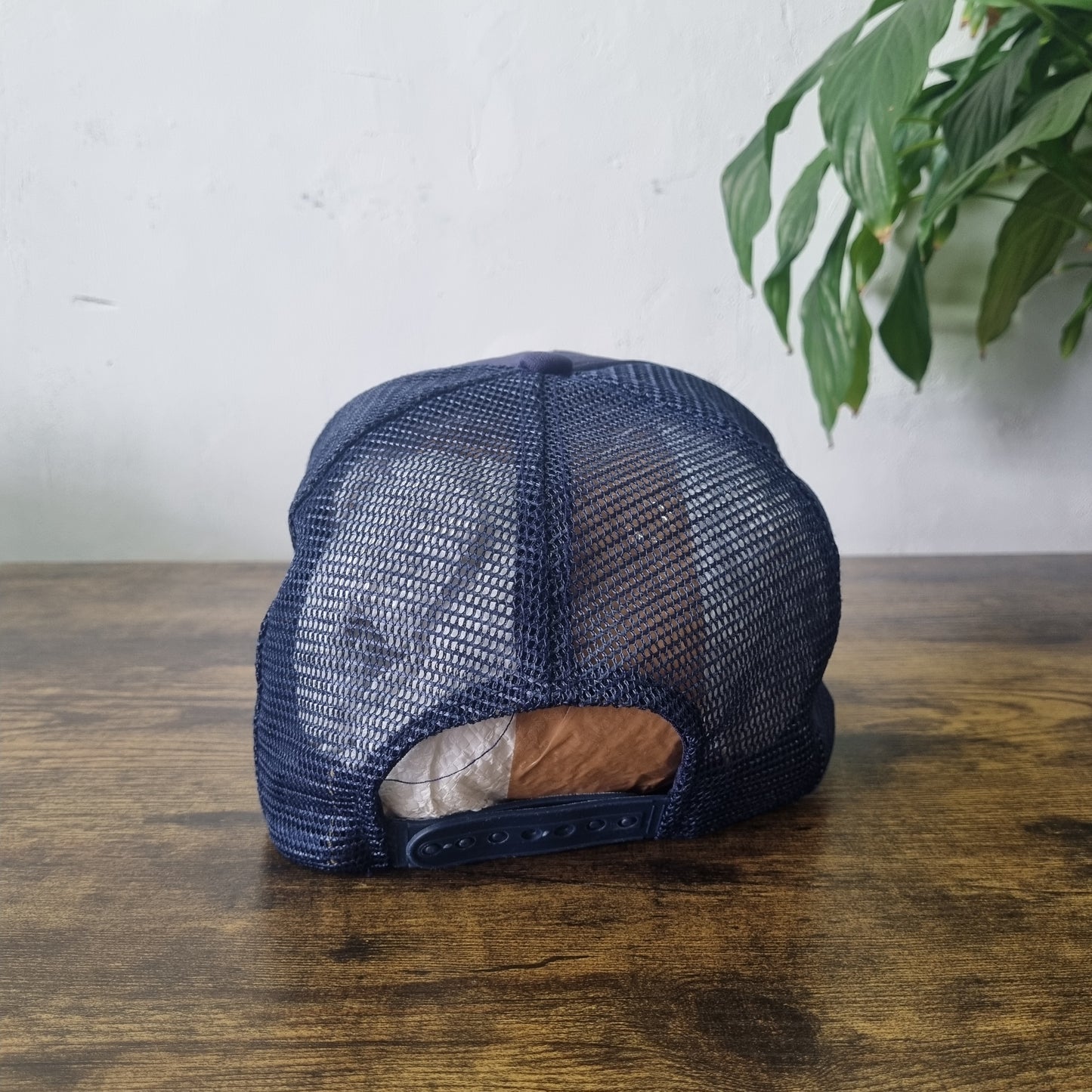 Vintage American Trucker Hat Snapback cap one size Navy Quaker chemical