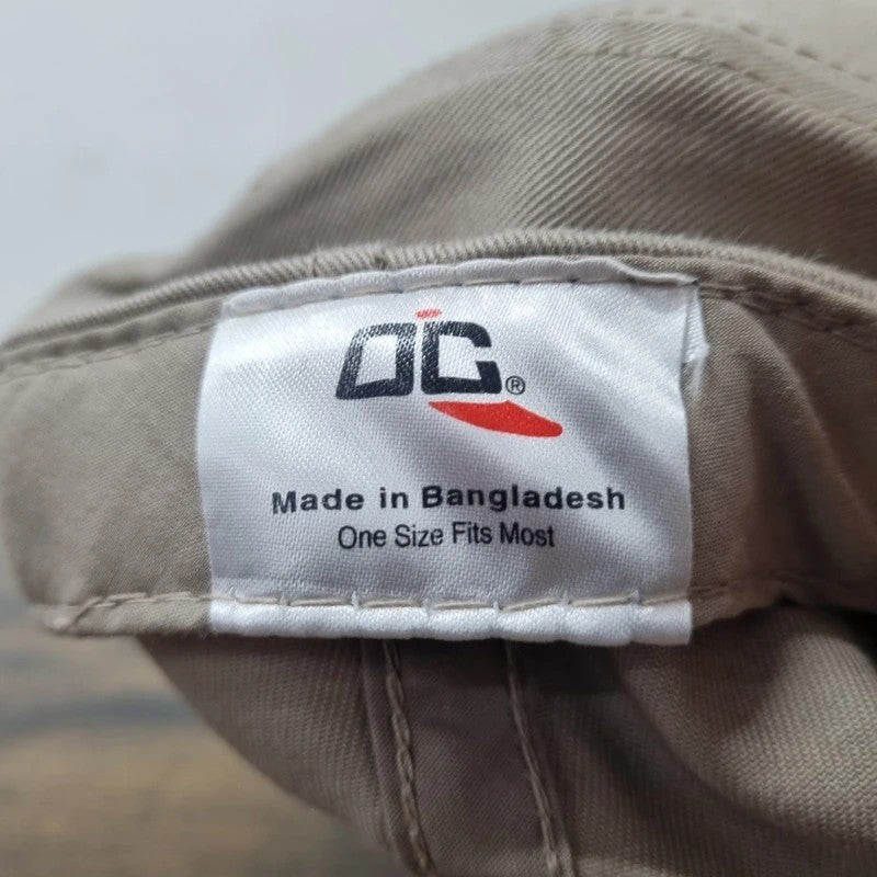 Vintage American Baseball Hat Snapback cap one size adjustable beige green central livestock