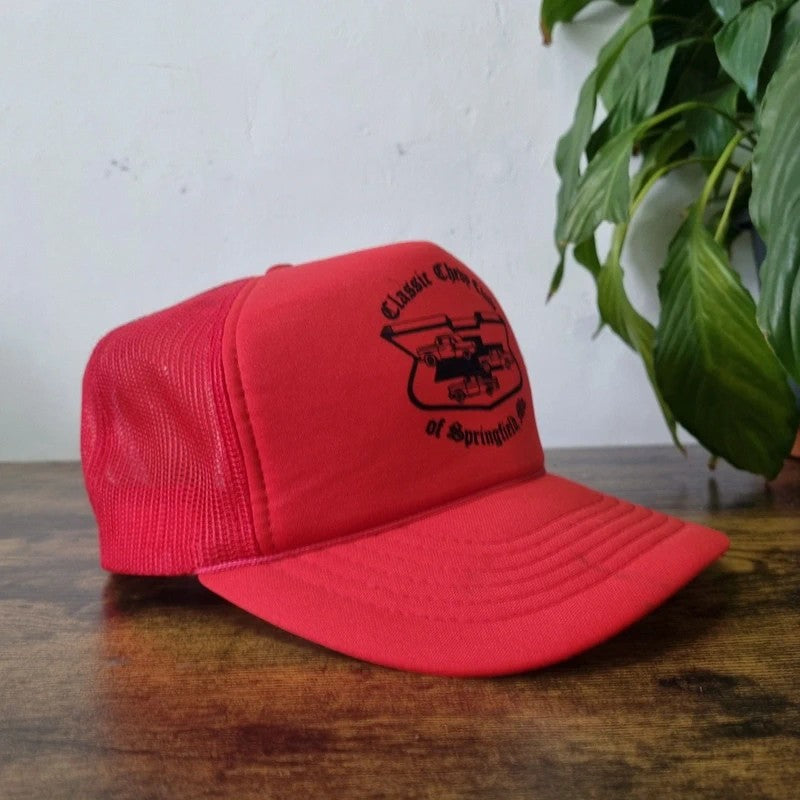 Vintage American Trucker Hat Snapback cap one size adjustable red Chevrolet club