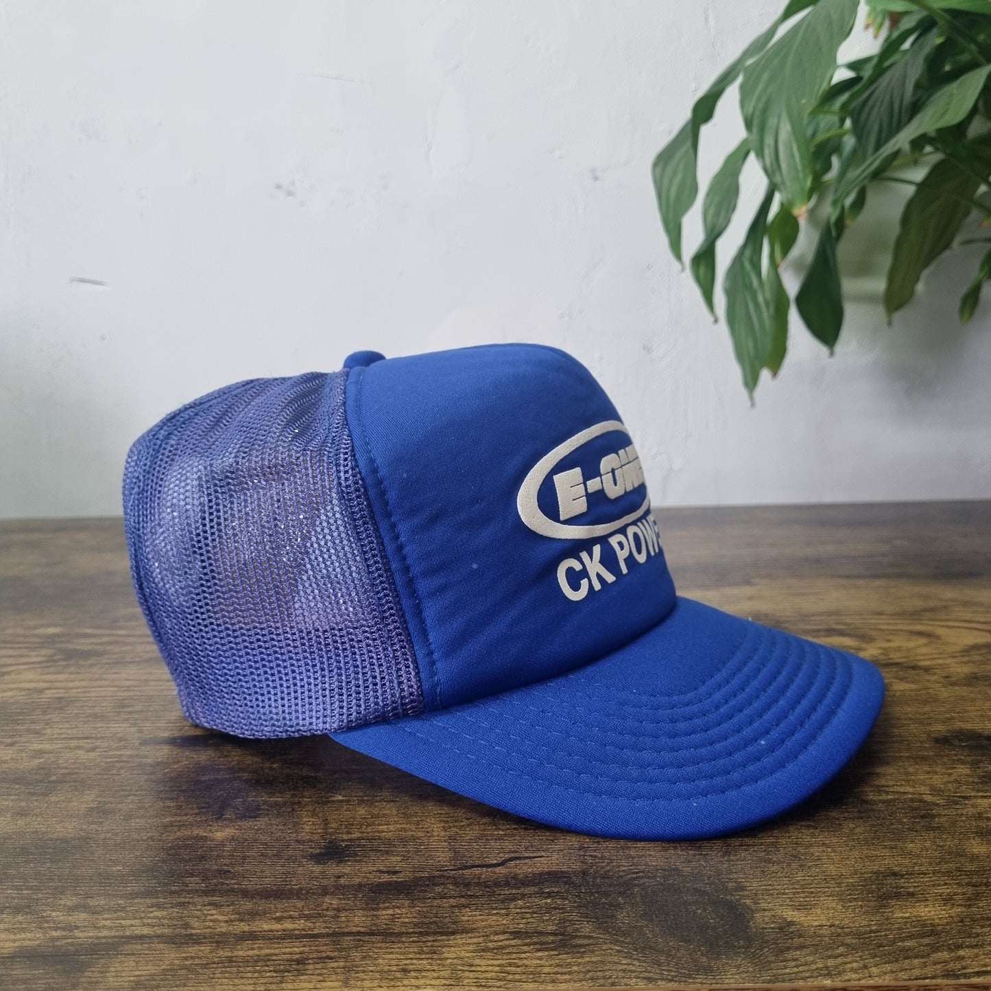 Vintage American Trucker Hat Snapback cap one size adjustable blue E-One CK powe