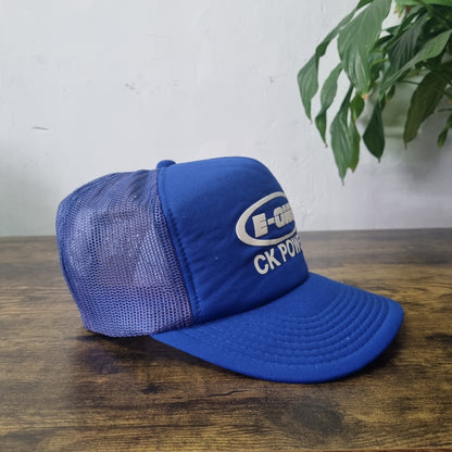 Vintage American Trucker Hat Snapback cap one size adjustable blue E-One CK powe