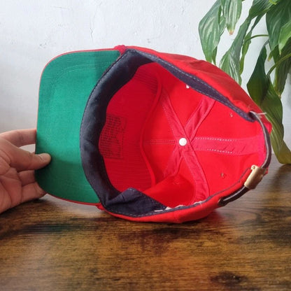 Vintage American Trucker Hat Snapback cap one size adjustable red woodcreek