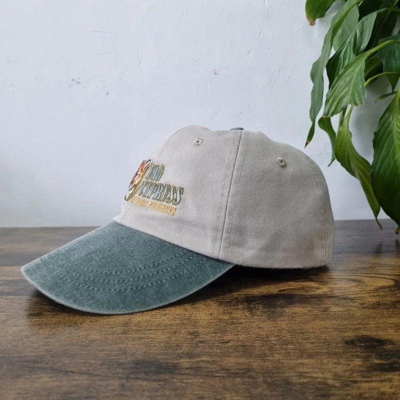 Vintage American Baseball Hat Snapback cap one size adjustable beige green big cypress tiger