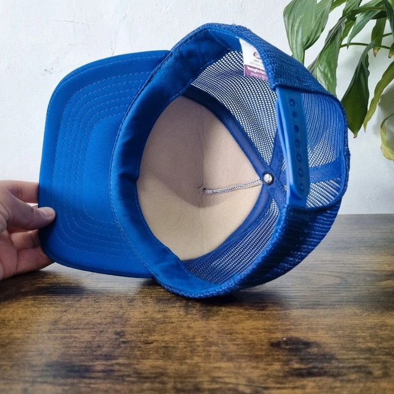 Vintage American Trucker Hat Snapback cap one size adjustable royal blue iman auction