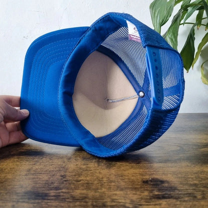 Vintage American Trucker Hat Snapback cap one size adjustable royal blue iman auction