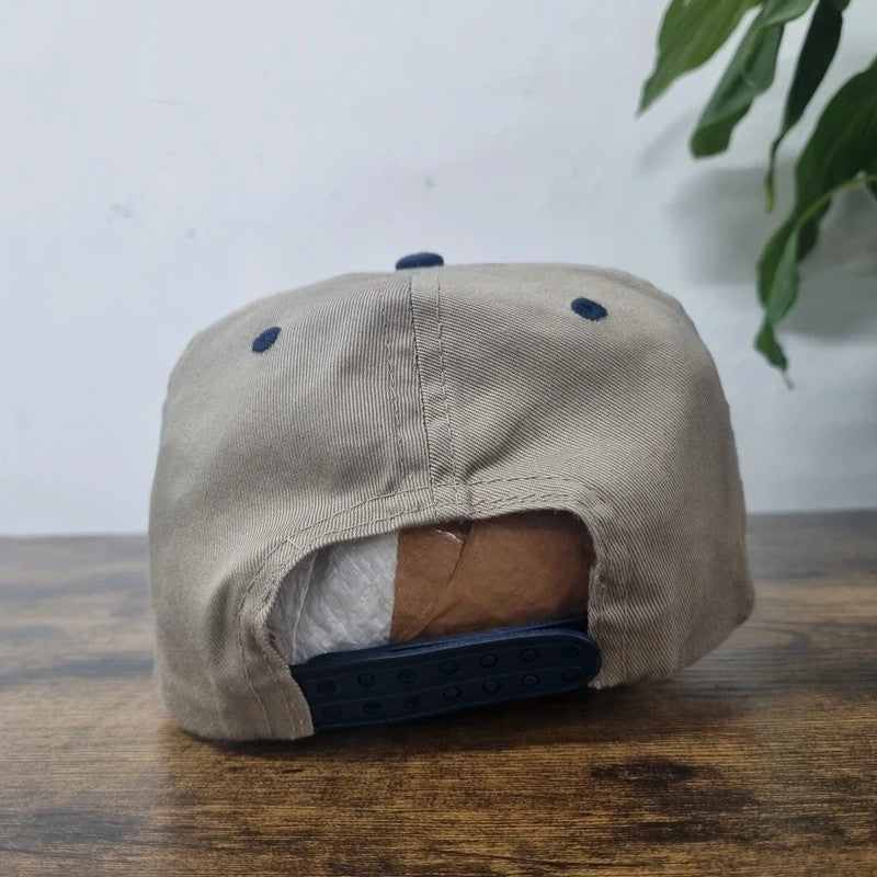 Vintage American Baseball Hat Snapback cap one size adjustable beige navy amigo truck