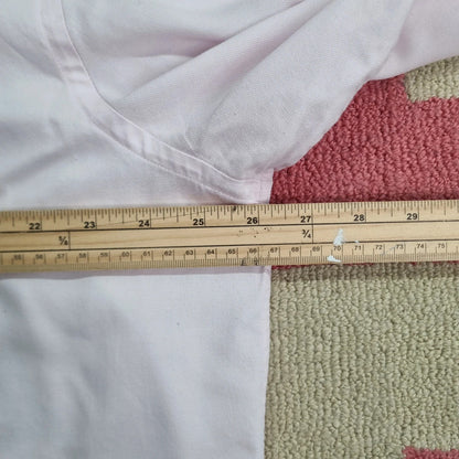 Vintage Lacoste Fit Cropped Shirt long Sleeve XL plain pink Button Up Skater Y2K Surf