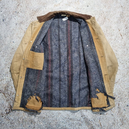 Carhartt Michigan Jacket Blanket Lined Beige Brown Men's Size 44 Tall Large