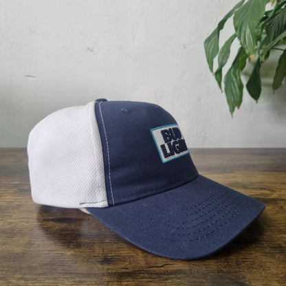 Vintage Bud Light Baseball Hat Snapback cap one size adjustable navy white