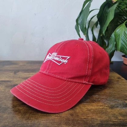 Vintage Budweiser Baseball Hat Snapback cap one size adjustable red