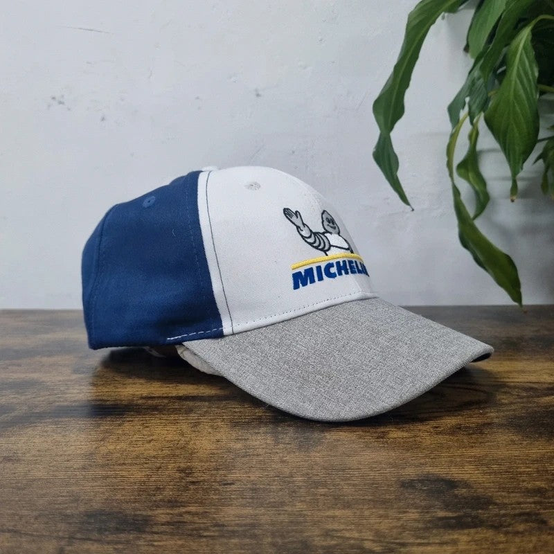 Vintage American Baseball Hat Snapback cap one size adjustable navy blue Michelin