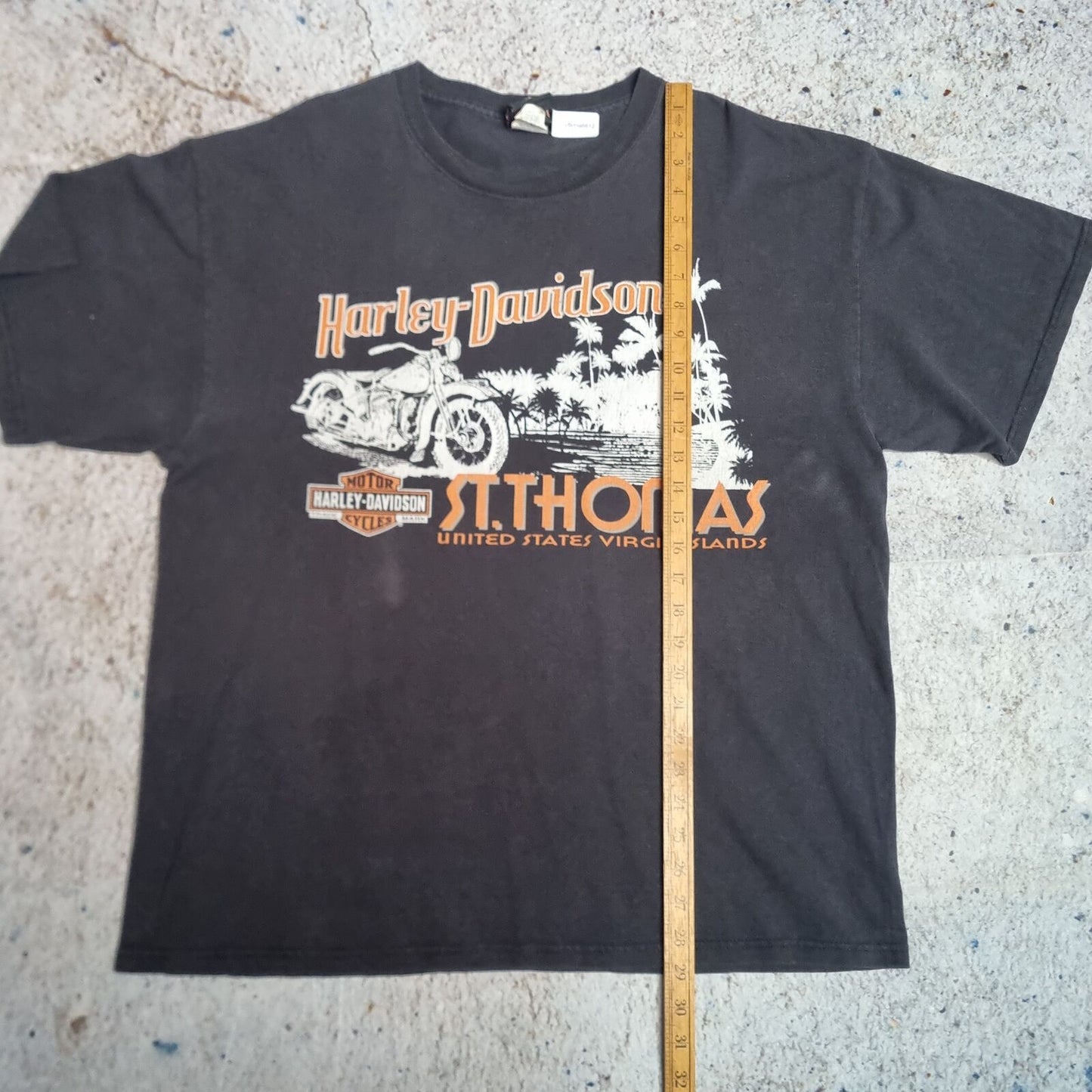 Harley Davidson Biker T-Shirt Short Sleeve St-Thomas  - Black - Size XL