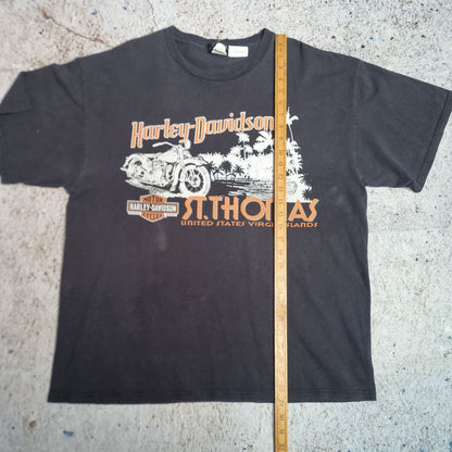 Harley Davidson Biker T-Shirt Short Sleeve St-Thomas  - Black - Size XL