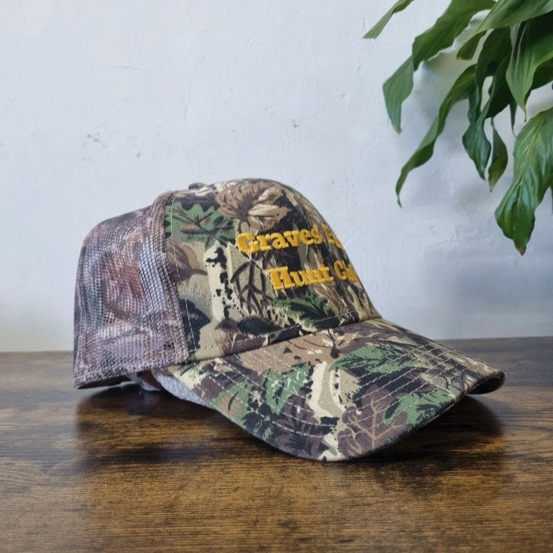 Vintage American Baseball Hat Snapback cap one size adjustable Graves Farm realtree camo