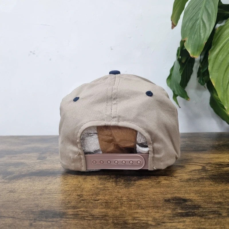 Vintage American Baseball Hat Snapback cap one size adjustable beige navy PSE spray service
