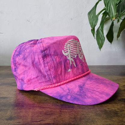Vintage American Trucker Hat Snapback cap one size adjustable pink lake ozark
