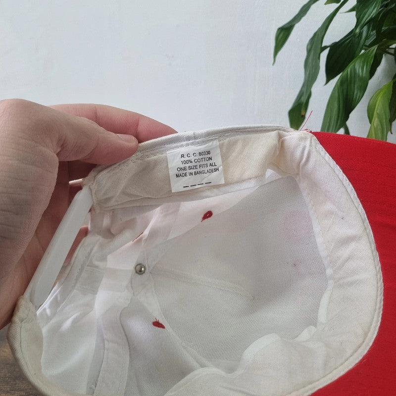 Vintage American Scmi Trucker Hat snapback cap one size adjustable red white 90s rope