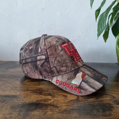 Vintage American Baseball Hat Snapback cap one size adjustable Houston Cougars khaki brown realtree