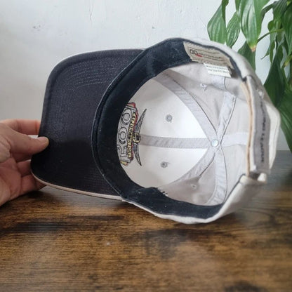 Vintage American baseball Hat Snapback cap one size adjustable grey black indie 500