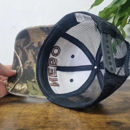 Vintage American Baseball Hat Snapback cap one size khaki brown realtree camo nebo light