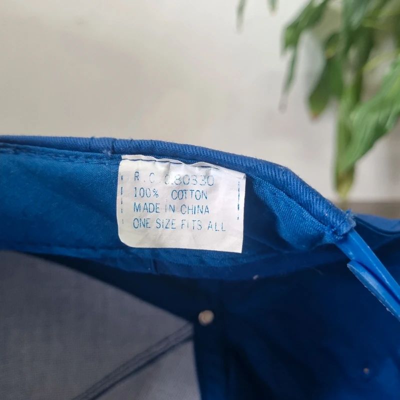 Vintage American Trucker Hat Snapback cap Thompson roofing one size adjustable blue