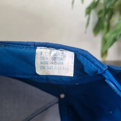 Vintage American Trucker Hat Snapback cap Thompson roofing one size adjustable blue
