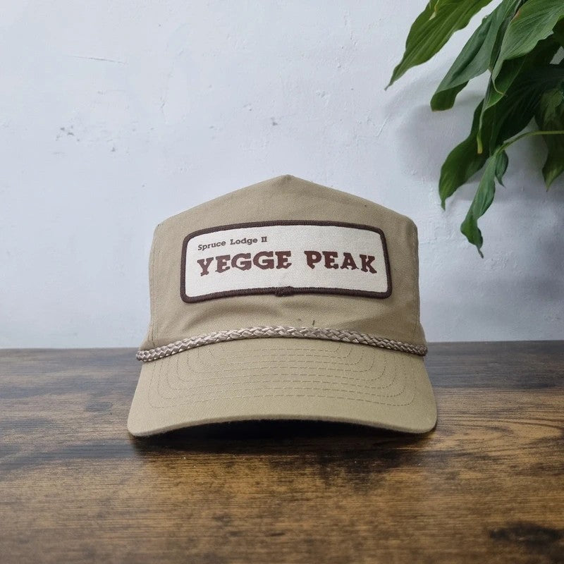 Vintage American Trucker Hat Snapback cap one size adjustable beige yegge peak