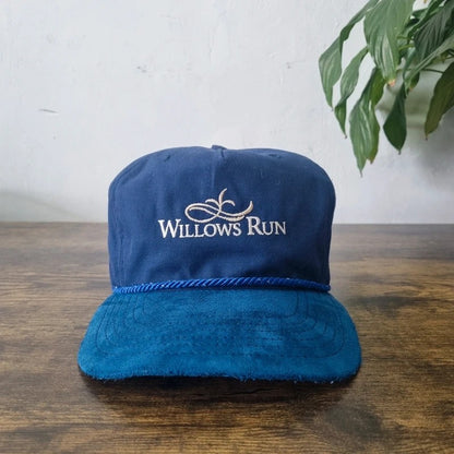 Vintage American baseball Hat Snapback cap one size adjustable willows run blue