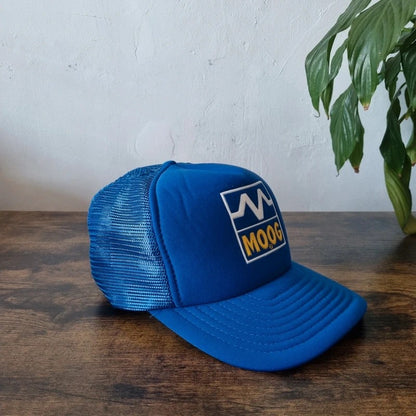 Vintage American Trucker Hat Snapback cap one size adjustable royal blue Moog automotive